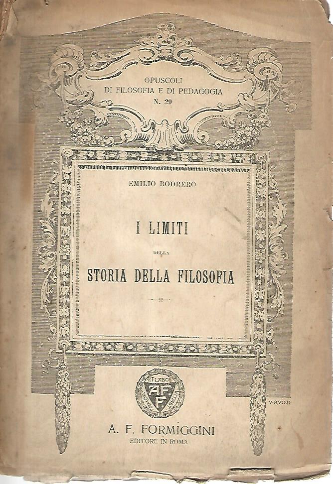 I limiti della storia della filosofia - copertina