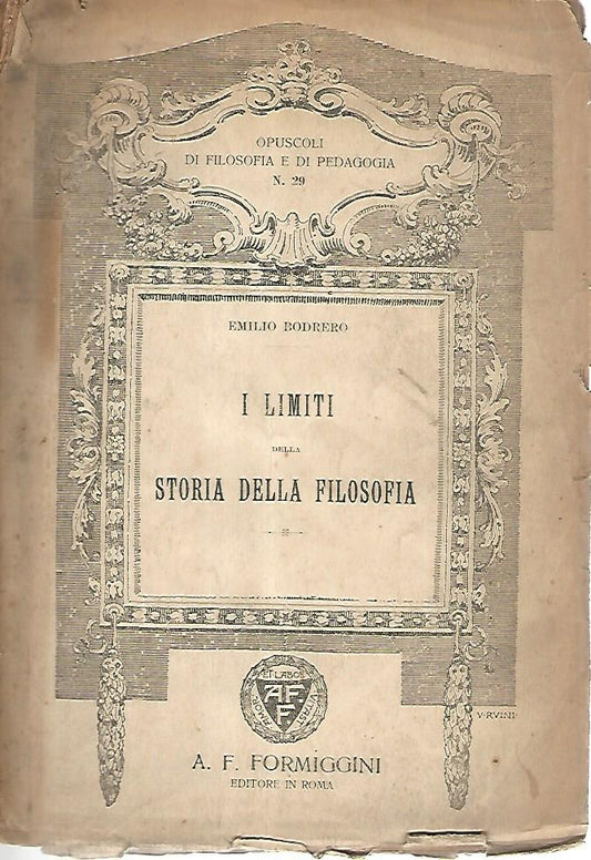 I limiti della storia della filosofia - copertina