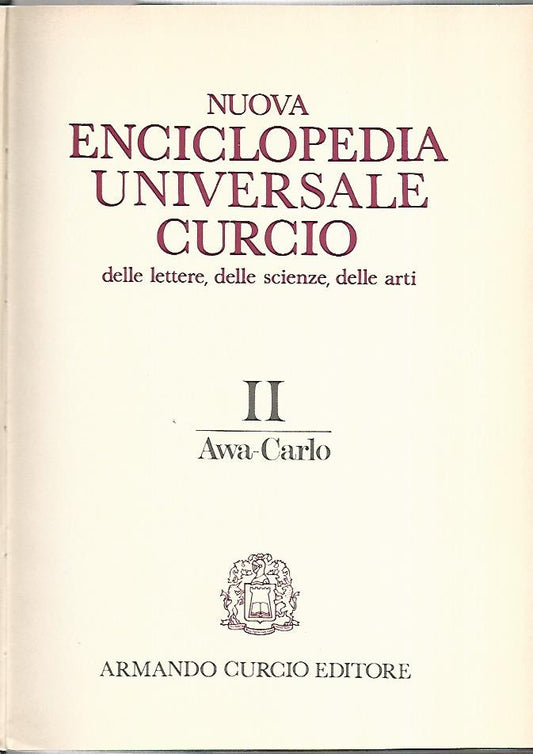 Nuova enciclopedia universale Curcio delle lettere,delle scienze,delle arti. Volume II - copertina