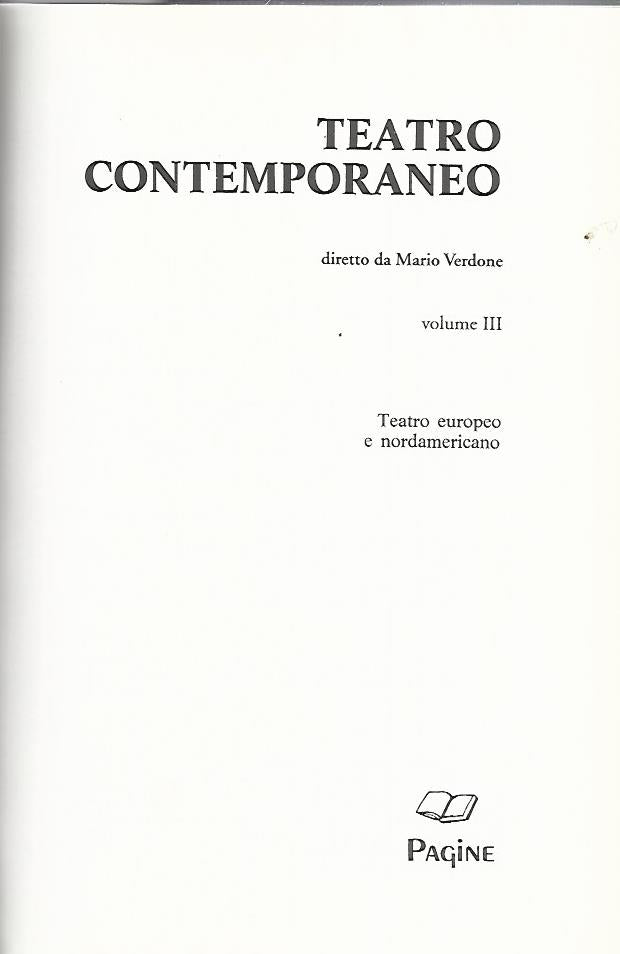 Teatro contemporaneo III - copertina