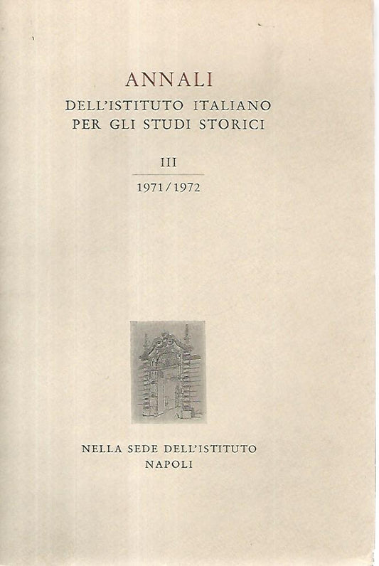 Annali dell'istituto italiano per gli studi storici 1971/1972 - copertina