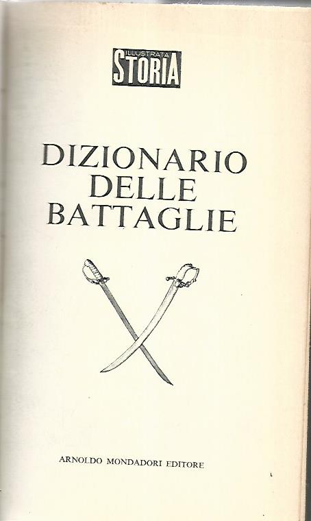 Dizionario delle battaglie - copertina
