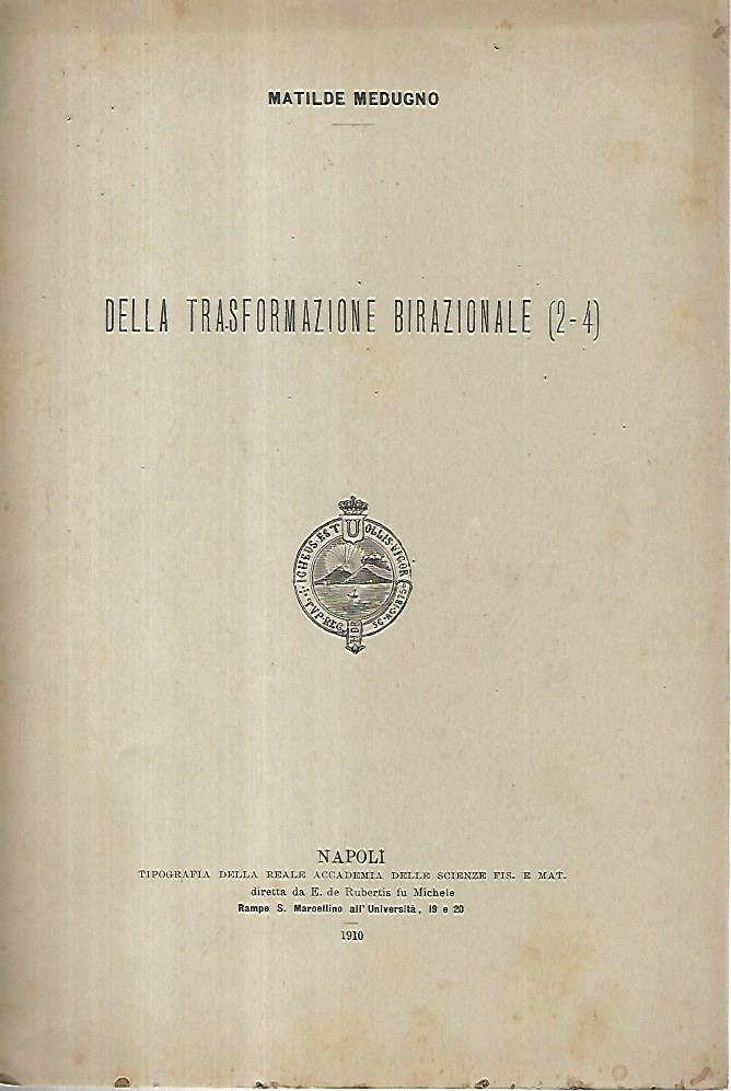 Della trasformazione birazionale - copertina