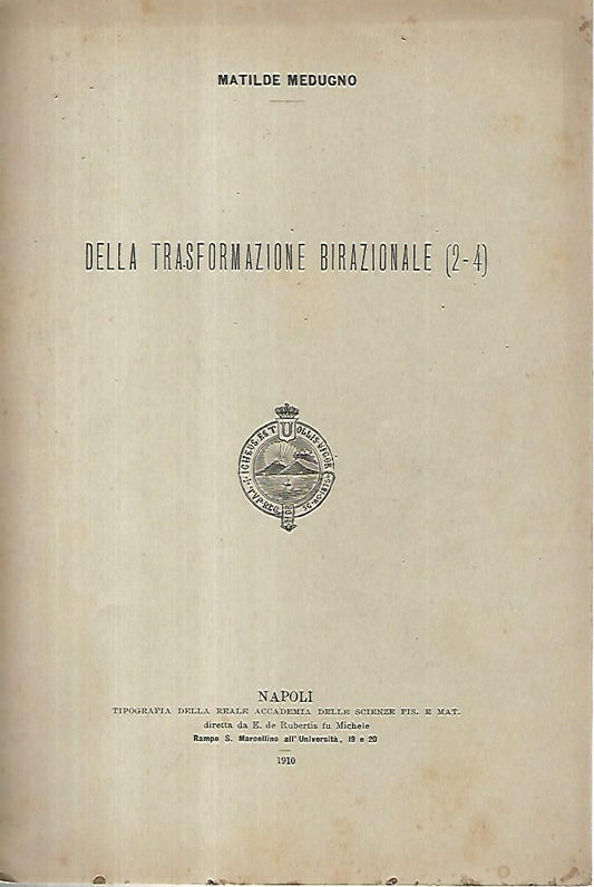 Della trasformazione birazionale - copertina