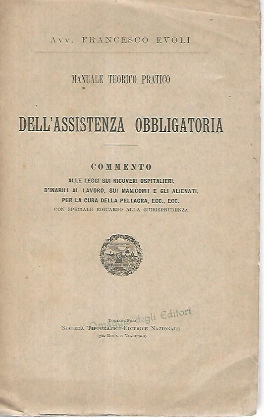 Manuale teorico pratico dell'assistenza obbligatoria - copertina