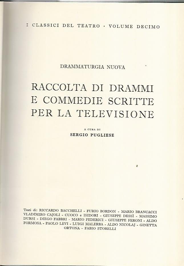 Raccolta di drammi e commedie scritte per la televisione - copertina
