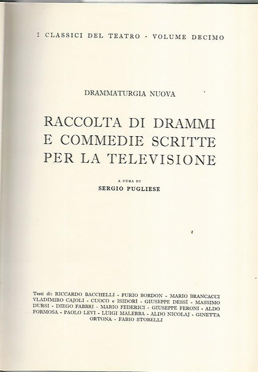 Raccolta di drammi e commedie scritte per la televisione - copertina