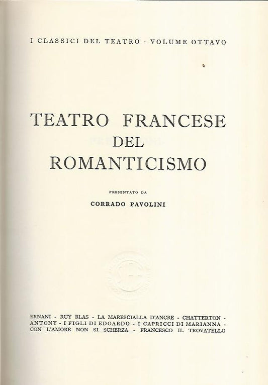 Teatro francese del romanticismo - copertina