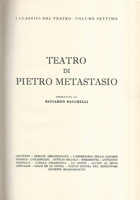 Teatro di Pietro Metastasio - copertina