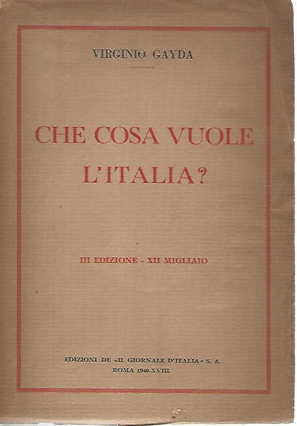 Che cosa vuole l'Italia? - copertina