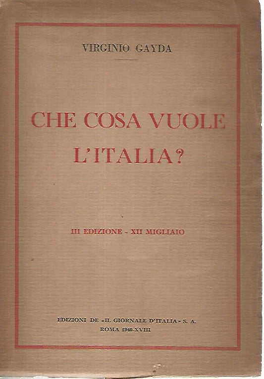 Che cosa vuole l'Italia? - copertina