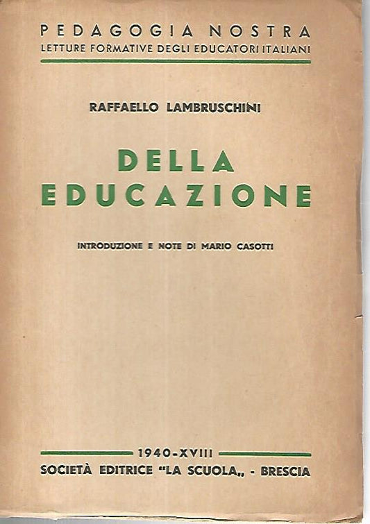 Della educazione - copertina