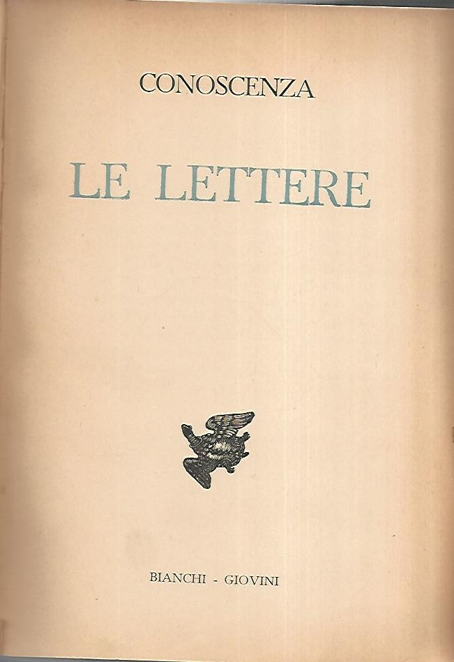 Conoscenza. Le lettere - copertina