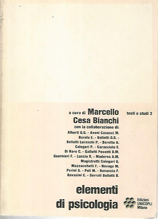 Elementi di psicologia - copertina