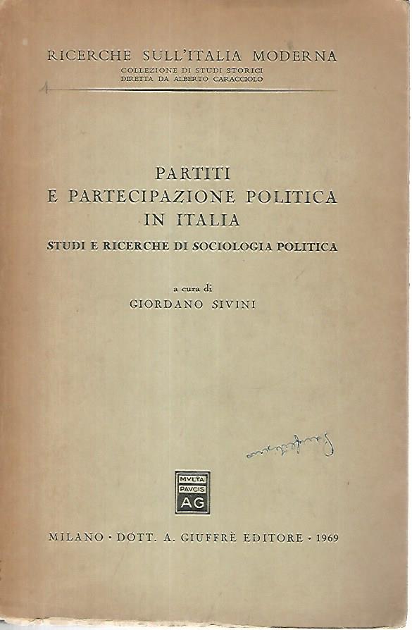 Partiti e partecipazione politica in Italia - copertina