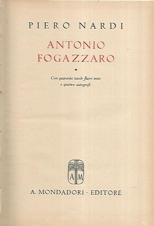 Antonio Fogazzaro - copertina