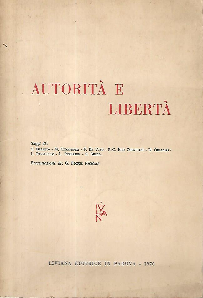 Autorità e libertà - copertina