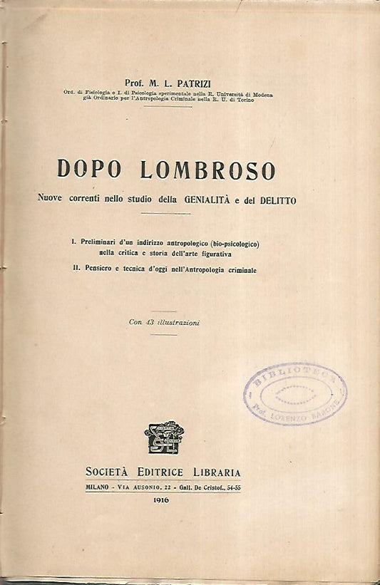 Dopo lombroso - copertina