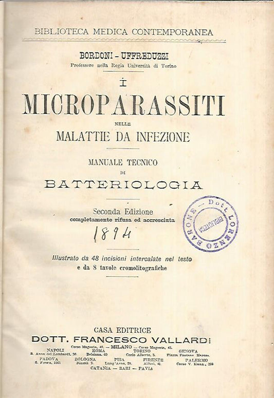 I microparassiti nelle malattie da infezione. Manuale tecnico di batteriologia - copertina