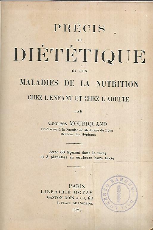 Precis de dietetique et des maladies de la nutrition - copertina