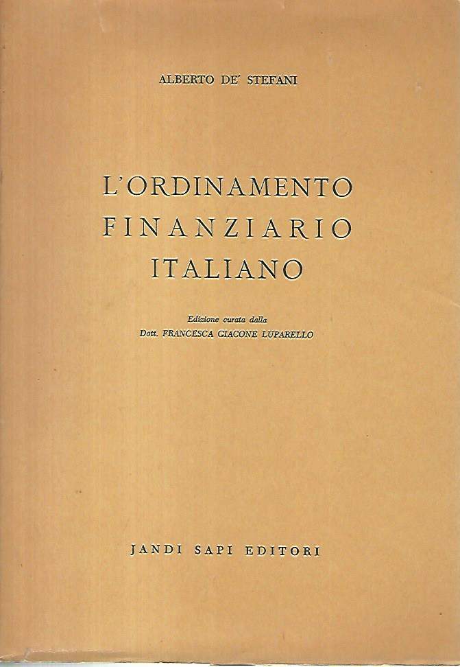 L'ordinamento finanziario italiano - copertina