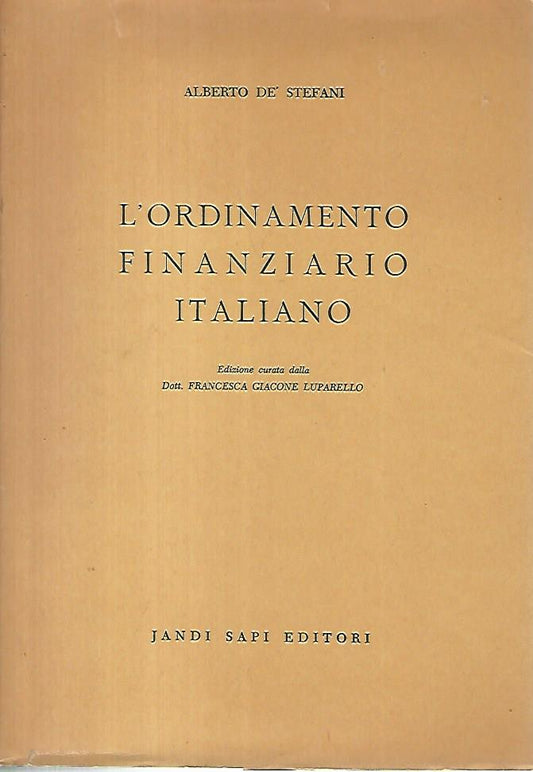 L'ordinamento finanziario italiano - copertina