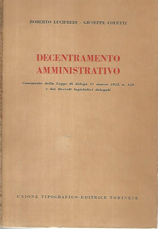 Decentramento amministrativo - copertina