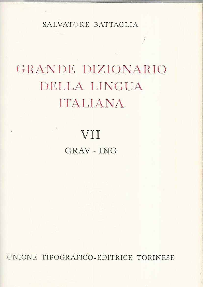 Grande dizionario della lingua italiana VII Grav- Ing - copertina