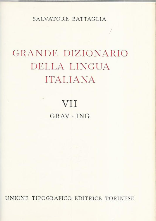 Grande dizionario della lingua italiana VII Grav- Ing - copertina