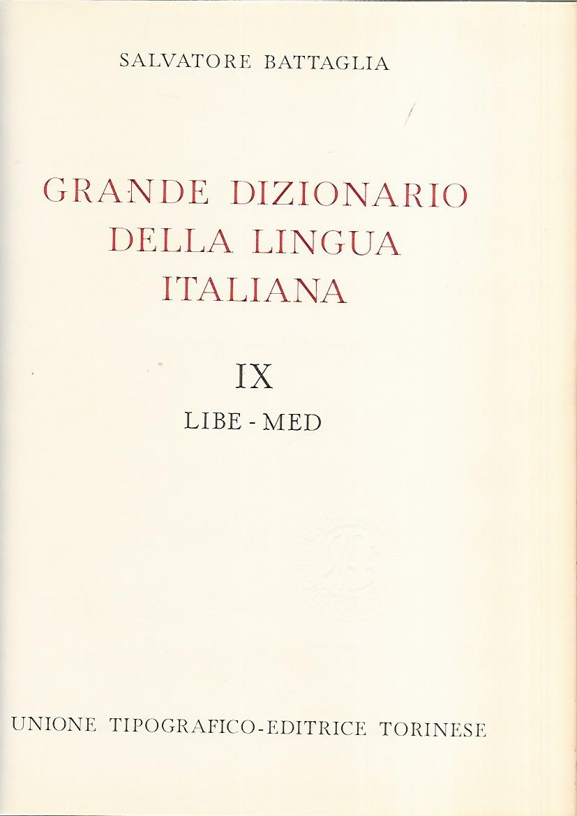 Grande dizionario della lingua italiana IX Libe-Med - copertina
