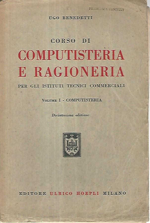 Corso di computisteria e ragioneria. Volumi 1-2-3-4 - copertina