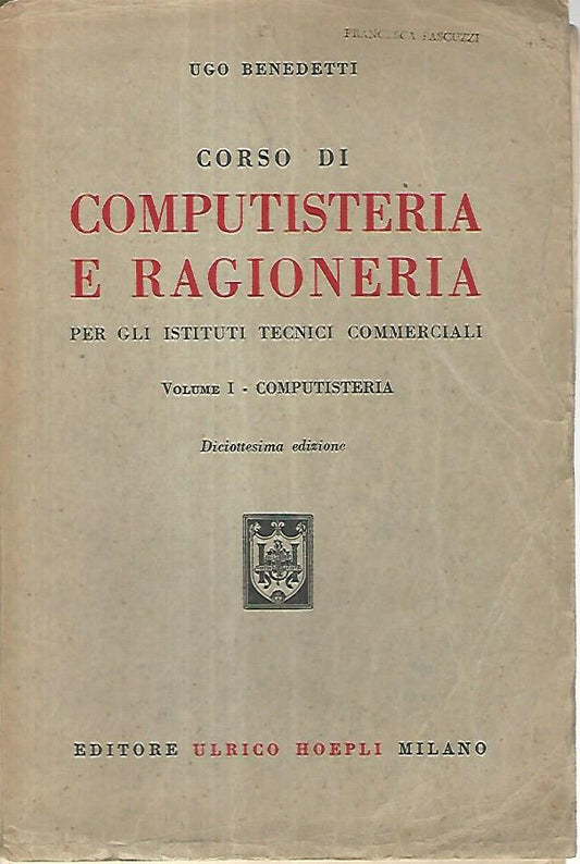 Corso di computisteria e ragioneria. Volumi 1-2-3-4 - copertina