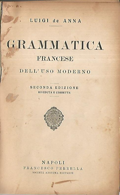 Grammatica francese dell'uso moderno - copertina