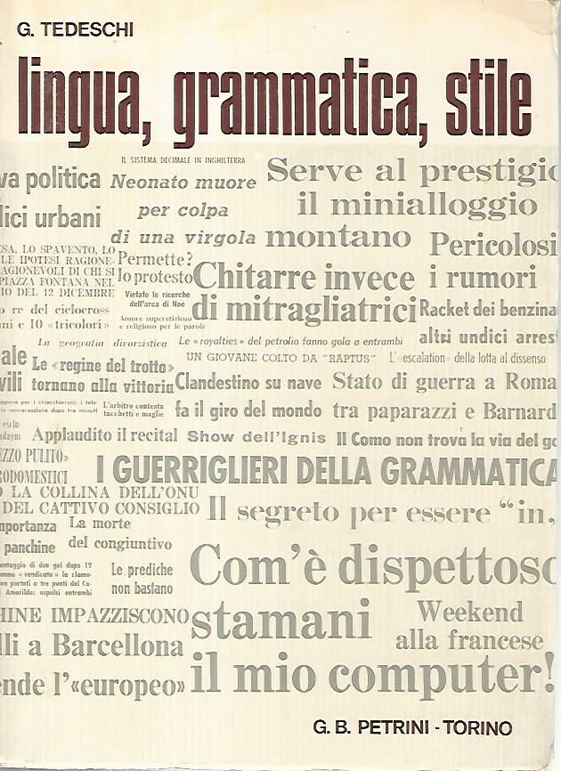 Lingua,grammatica,stile - copertina