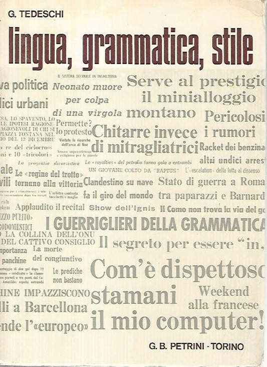 Lingua,grammatica,stile - copertina