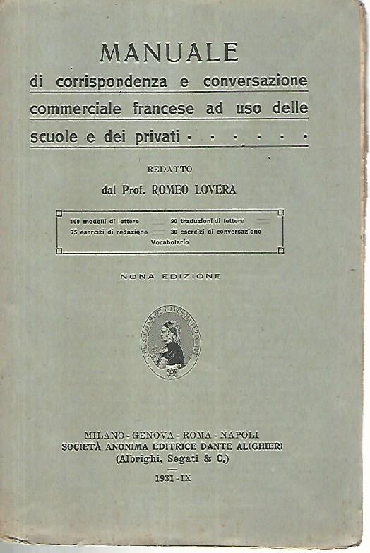 Manuale di corrispondenza e conversazione commerciale francese ad uso delle scuole e dei privati - copertina