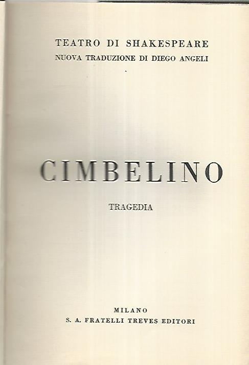 Cimbellino. Tragedia - copertina