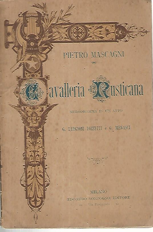 Cavalleria rusticana. Melodramma in un atto - copertina