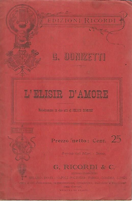 L'elisir d'amore - copertina