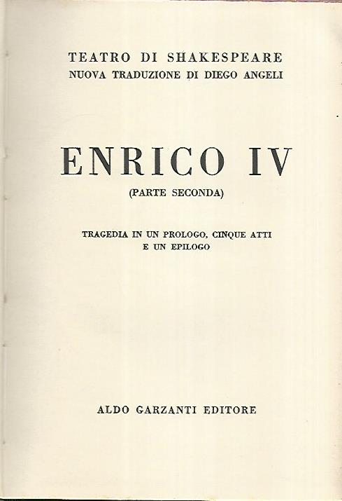 Enrico IV. Parte prime e seconda - copertina