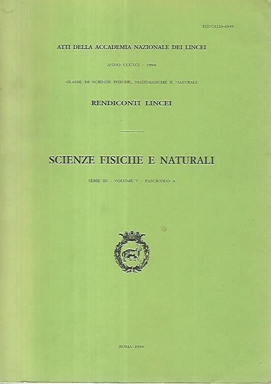 Scienze fisiche e naturali. Serie IX-Volume V- Fascicolo 4. Rendiconti Lincei - copertina