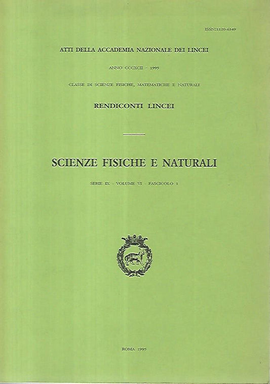 Scienze fisiche e naturali. Serie IX - Volume VI- Fascicolo 1. Rendiconti Lincei - copertina