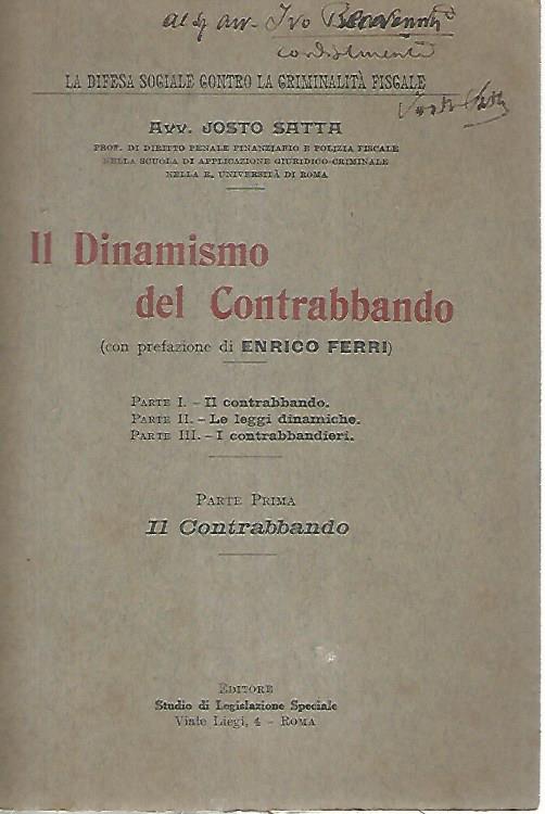 Il dinamismo del contrabbando. Parte prima: Il Contrabbando - copertina