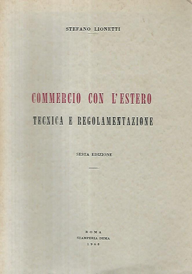 Commercio con l'estero. Tecnica e regolamentazione - copertina