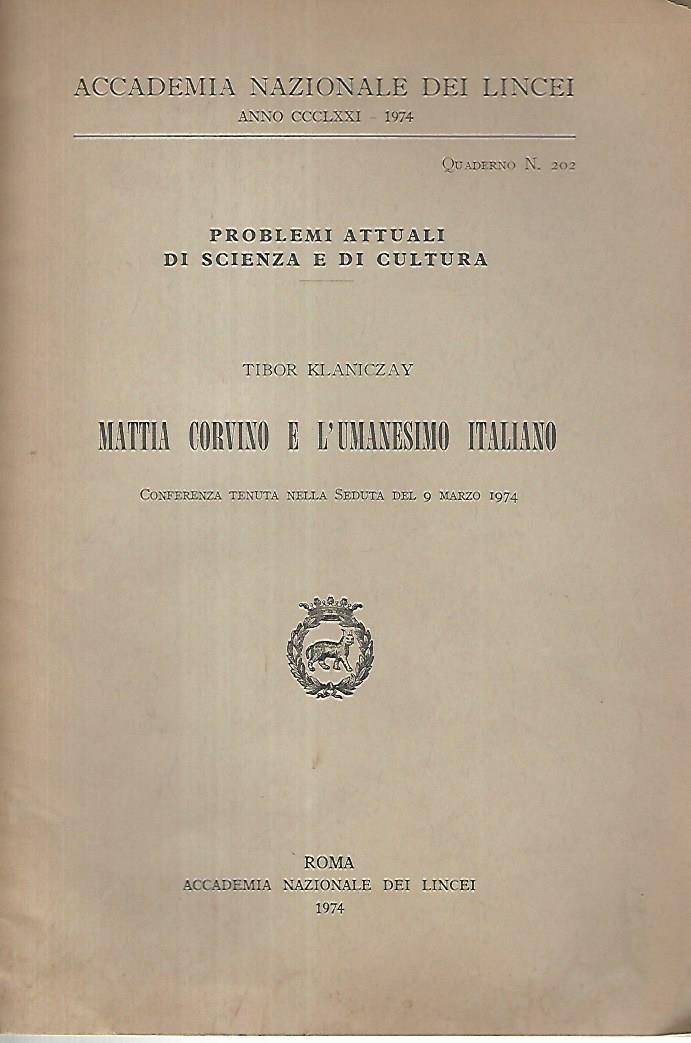 Mattia Corvino e l'umanesimo italiano - copertina