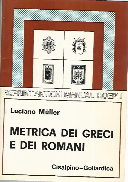Metrica dei greci e dei romani - copertina