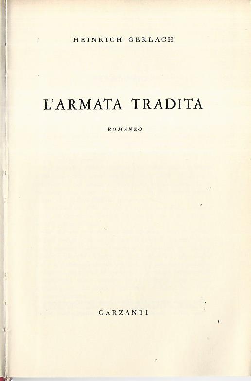 L'armata tradita - copertina