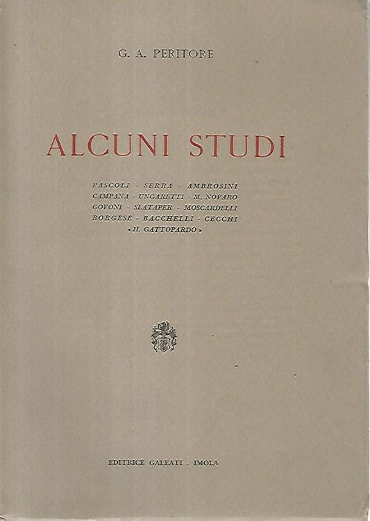 Alcuni studi - copertina