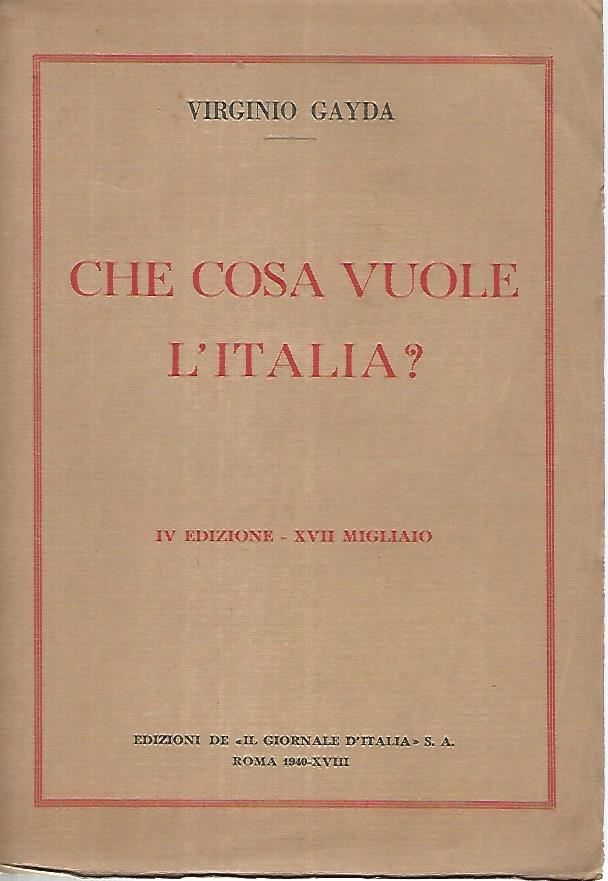 Che cosa vuole l'Italia? - copertina