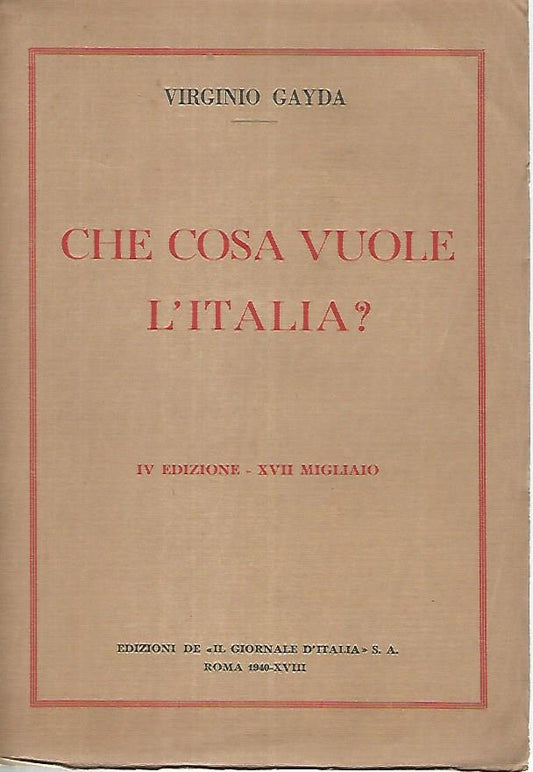 Che cosa vuole l'Italia? - copertina